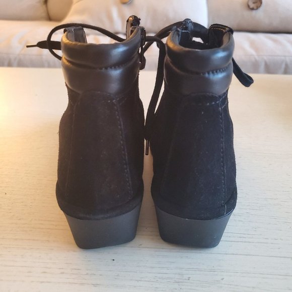 The FLEXX black Suede/Leather Wedge Ankle Boots 37.5/6.5-7 - Picture 4 of 6